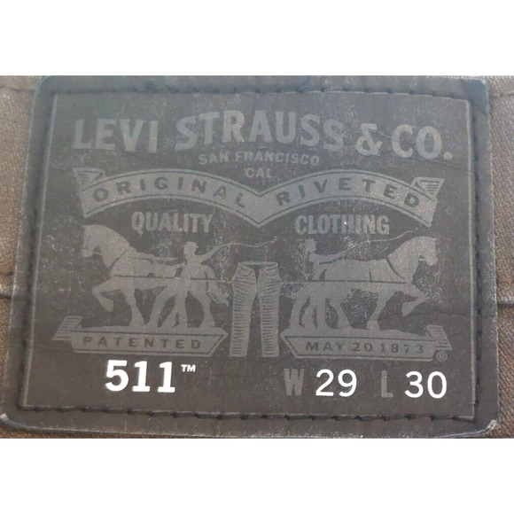 Men's Levi's 511 Slim Fit Stretch Jeans Tan ZIP Fly 29W 28W - Picture 3 of 6